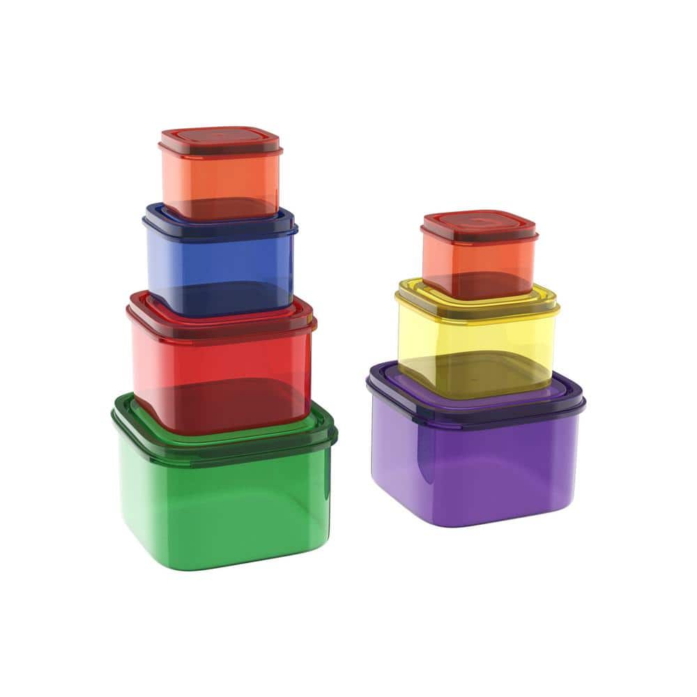Color-Coded BPA-Free Plastic Meal Prep Containers Set