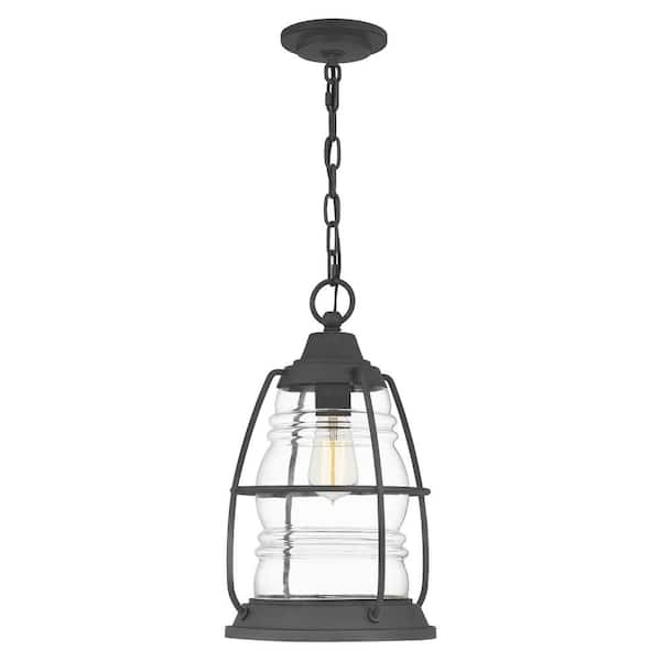 Quoizel Admiral 1-Light Mottled Black Chandelier with Clear Glass