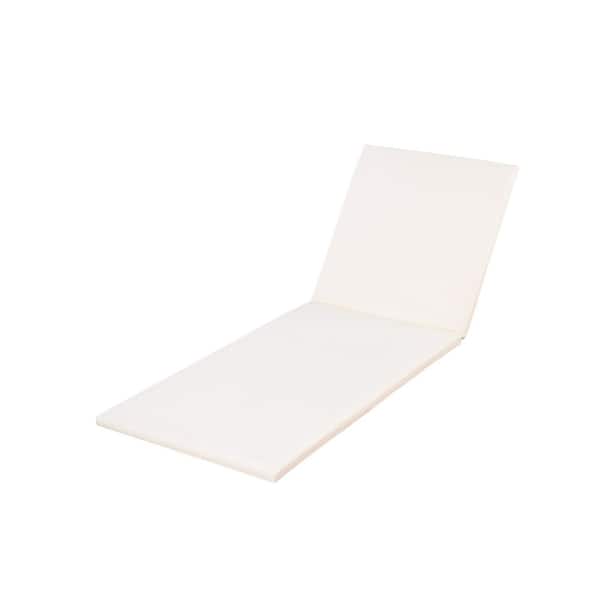 29 x 77 Replacement Outdoor Chaise Lounge Cushion in Cream Waterpoof Folding 2-Section Design for Poolside Patio Garden