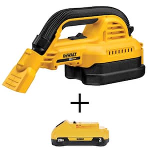 20V MAX Cordless 1/2 Gal. Wet/Dry Portable Vacuum and (1) 20V MAX Compact Lithium-Ion 3.0Ah Battery