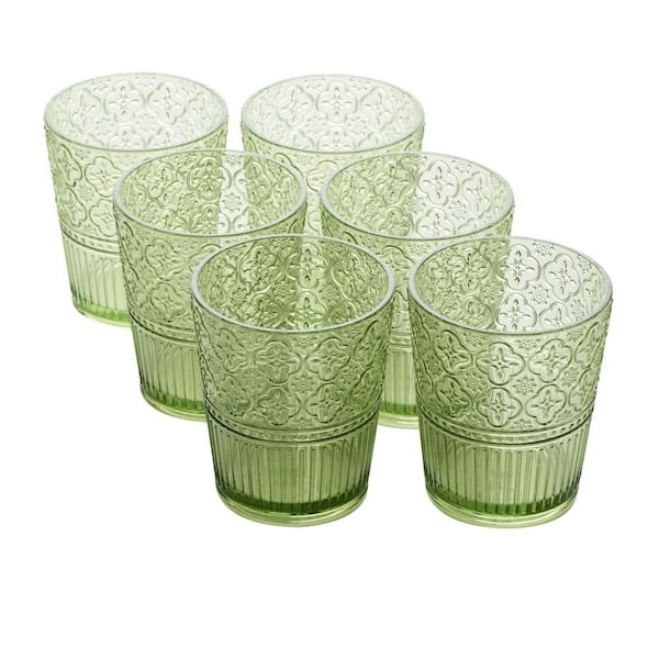 Certified International Victoria 16 oz. Green Acrylic DOF Glass (Set of 6)