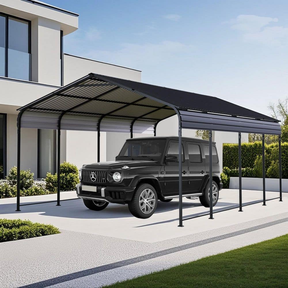 12 ft. W x 20 ft. D Heavy Duty Metal Carport with Galvanized Steel