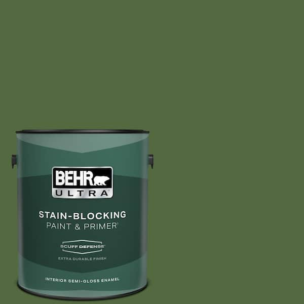 BEHR ULTRA 1 gal. #M380-7 Alfalfa Extract Extra Durable Semi-Gloss Enamel Interior Paint & Primer