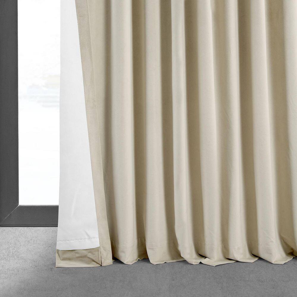 Ivory Velvet Blackout Extra Wide Curtain Panel, 100W x 120L