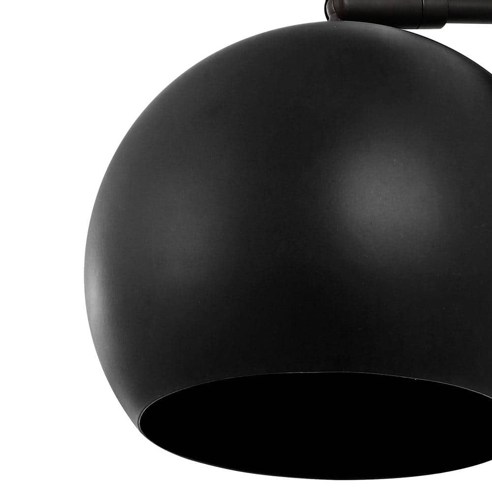 Tierra Black Iron Globe Shade Wall Sconce Set