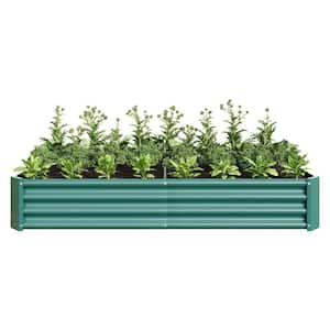 6 ft. x 3 ft. x 1 ft. Green Metal Rectangle Raised Garden Bed for Flowers Plants, Vegetables Herb
