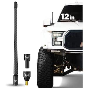Truck Antenna Replacement (12" Flexible) Fits Ford F-Series Dodge RAM Chevy & GMC Jeep 2007+ (Carbon Fiber)