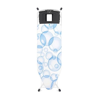 Ironing Board C with Foldable Steam Unit Holder and Linen Rack in Bubbles