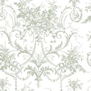 Laura Ashley Tuileries Sage Green Wallpaper