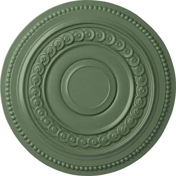 Ekena Millwork 18" x 1-1/4" Oldham Urethane Ceiling (Fits Canopies upto 8-5/8") Hand-Painted Athenian Green