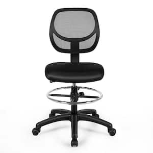 Adjustable Armless Black Mesh Seat Drafting Office Chair