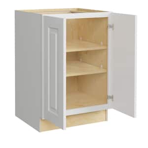 Grayson Pacific White Painted Plywood Shaker Assembled Base Kitchen Cabinet FH Soft Close 24 in W x 24 in D x 34.5 in H