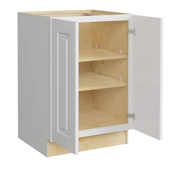 Home Decorators Collection Grayson 24 in. W x 24 in. D x 34.5 in. H Assembled Plywood Full Height Door Base Kitchen Cabinet in Pacific White