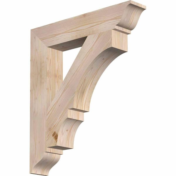 Ekena Millwork 5.5 in. x 36 in. x 32 in. Douglas Fir Balboa Traditional Smooth Bracket