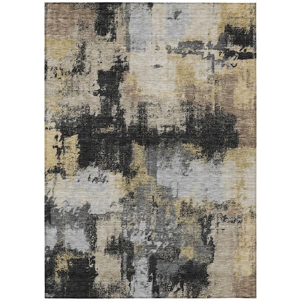 Chantille Machine Washable Indoor/Outdoor Abstract ACN2913 Black 3 ft. x 5 ft. Area Rug