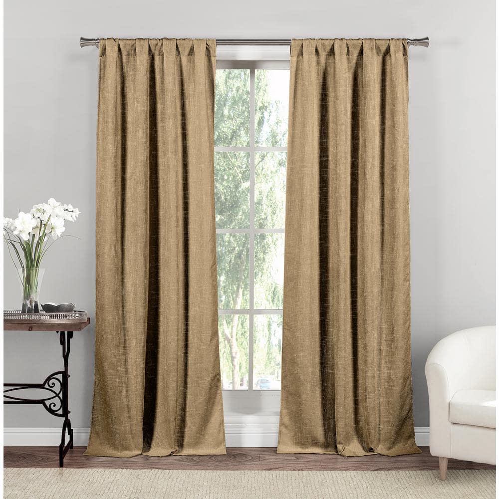 Rebecca 37 in. W x 84 in. L Polyester Window Panel in Sesame
