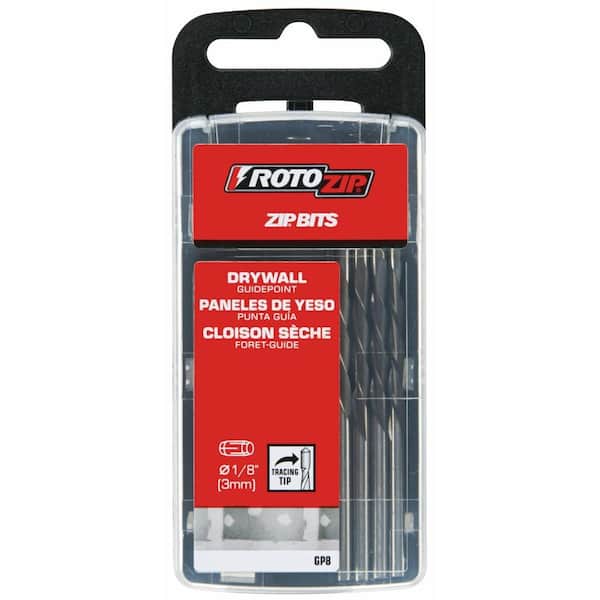 Rotozip 1 8 In Drywall Guidepoint Cutting Bits Pack Gp8 - Best Rotozip Bit For Drywall
