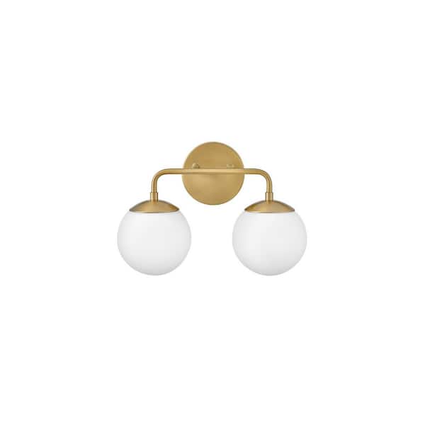 LARK Juniper 15.0 in. 2 Light Lacquered Brass Vanity Light