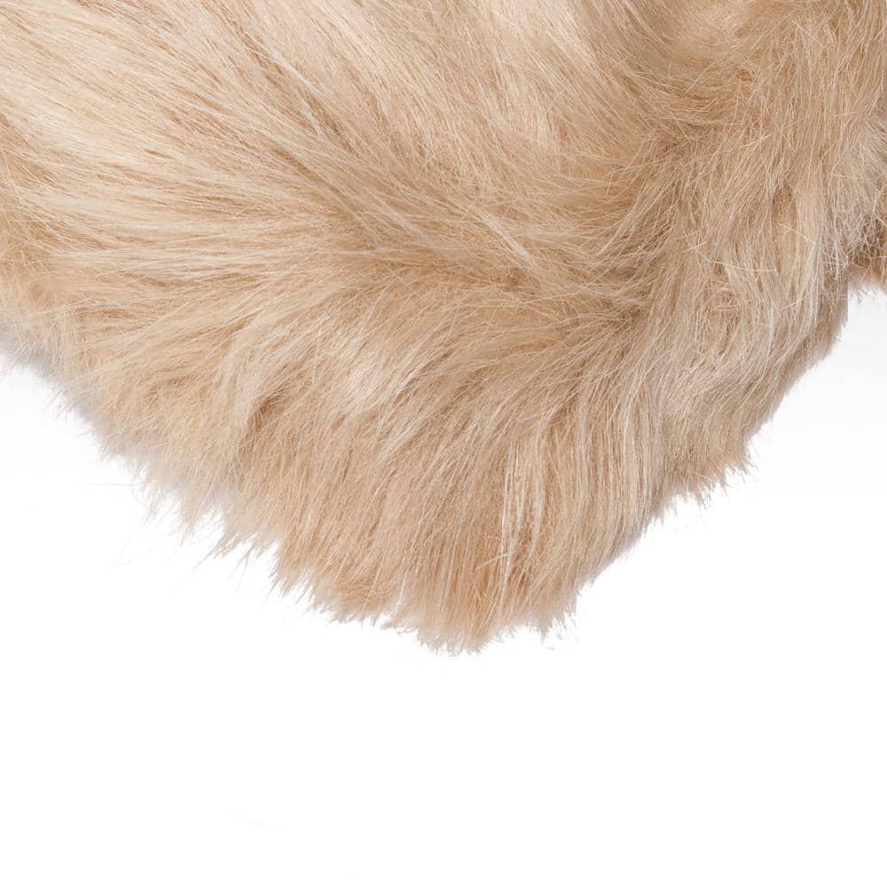Sumptuous Tan Synthetic Sheepskin Shag Rug 3' x 5'