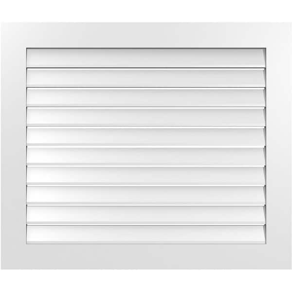 Ekena Millwork 40" x 34" Vertical Surface Mount PVC Gable Vent: Functional with Standard Frame