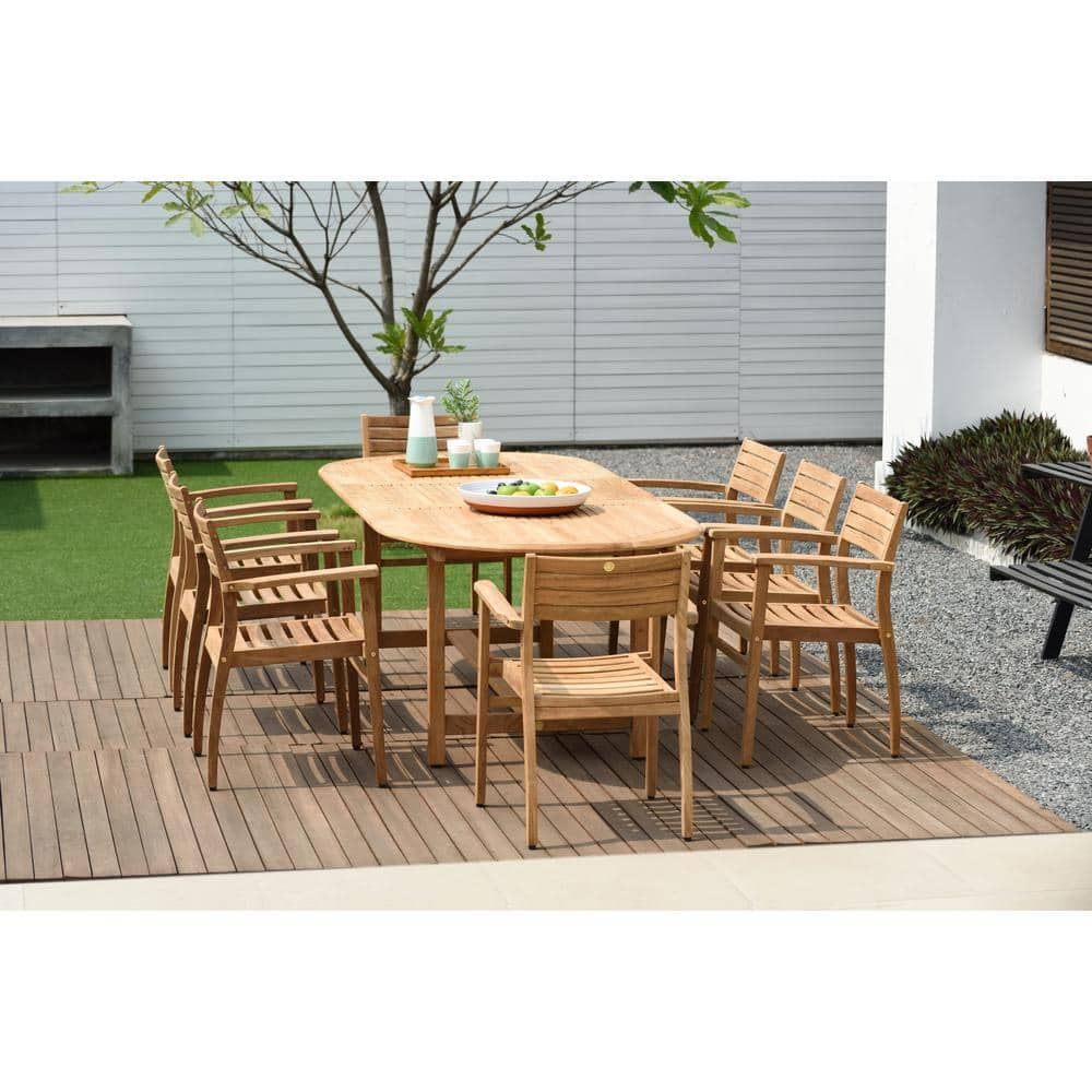 Sustainable Teak 9 Piece Patio Set