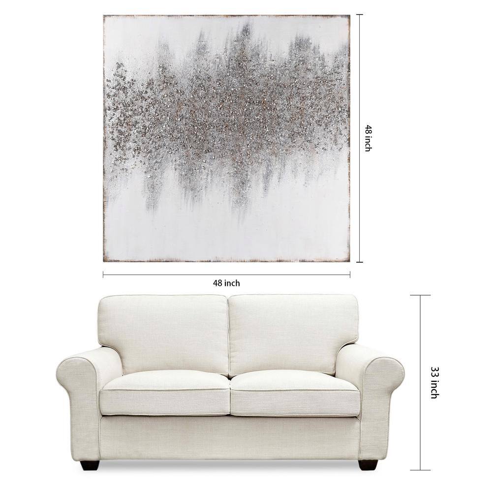 Golden Dust Textured Metallic Abstract Canvas Wall Art, 48" x 48"