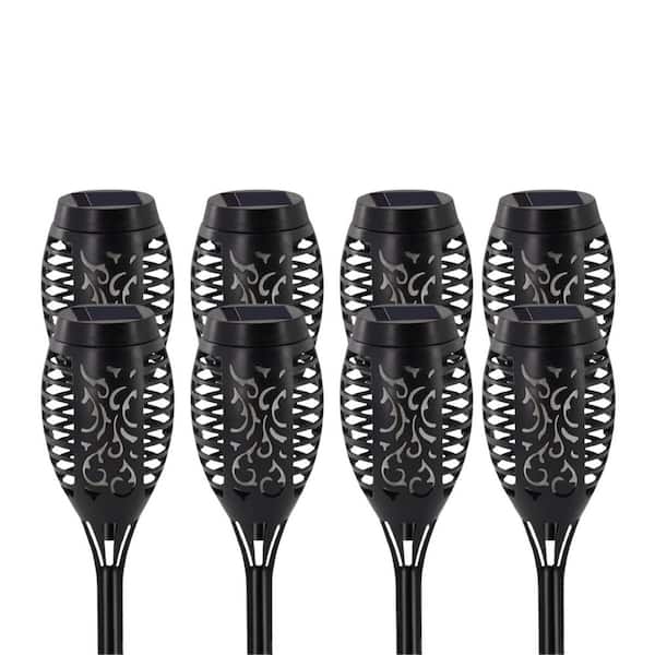 Misopily 8 Pack Flickering Flame Solar Torch Lights for Outdoor Garden Decor Waterproof LED Pathway Yard Lighting