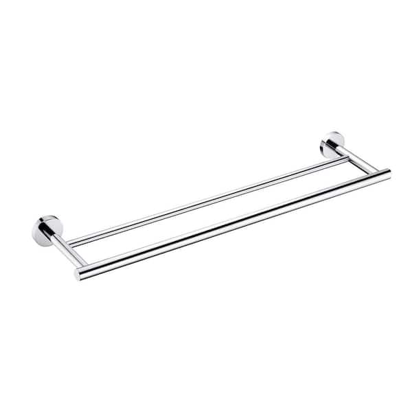 1 in. W x 5 in. H x 23.6 in. D Stainless Steel Rectangular Shelf in Chrome, Wall Mounted Towel Bar, Towel Bar