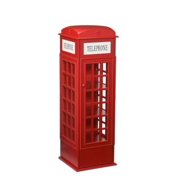 Southern Enterprises 100-Disc Capacity Phone Booth Multimedia Storage Cabinet