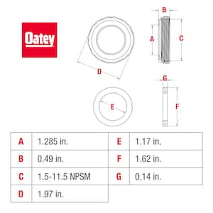 1-1/2 in. x 1-1/4 in. Sink Drain Pipe Zinc Slip-Joint Nut and Rubber Reducing Washer