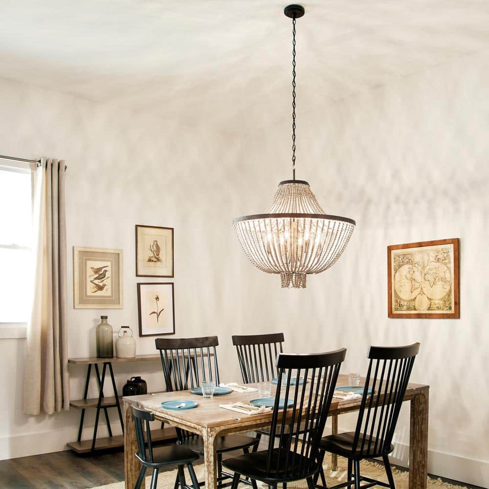 Elegant Black Crystal 8-Light Transitional Chandelier