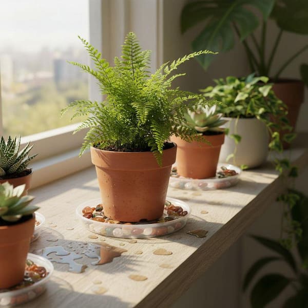 9 Pack Plastic Clear Plant Saucer YNLIN382 - The Home Depot