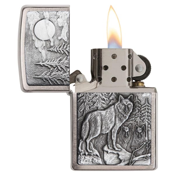 Zippo Timberwolves Brushed Chrome Pocket Lighter 20855 - The Home