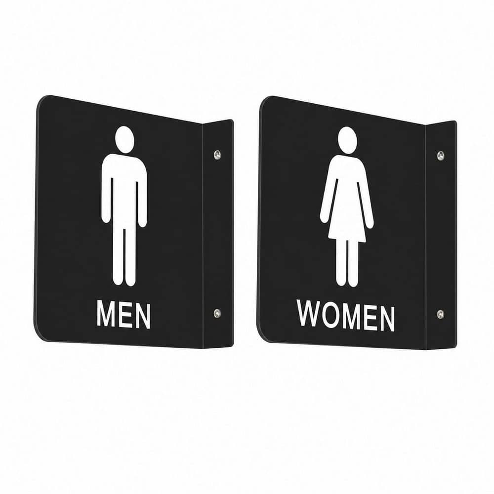 2 Pack 6 x 6 Inch Acrylic Restroom Sign Black Wall Mount Indoor Outdoor Use Bathroom Toilet Door Office Decor Men Women price history on PriceWatchPro