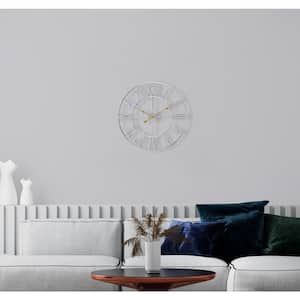 Silver Analog Metal Lighted Wall Clock