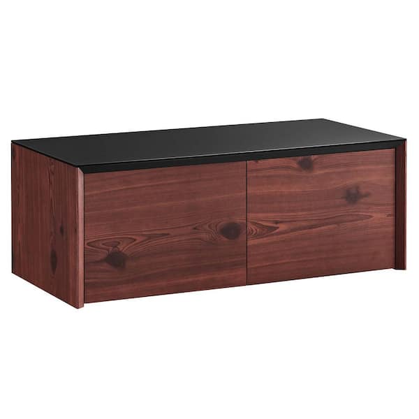 MODWAY Kinetic Wall-Mount Office Storage Cabinet in Black Cherry