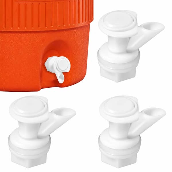 3-Pack White Push Button Water Spigot Replacement Set for 2 to 10 Gallon Coolers for Outdoor Use Replacement