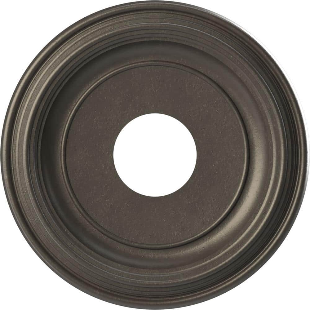 13" Aged Metallic Weathered Steel Traditional PVC Ceiling Medallion