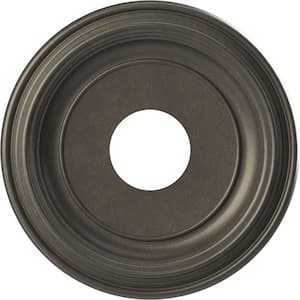13 in. x 13 in. x 1-1/4 in. Traditional Thermoformed PVC Ceiling Medallion Universal Aged Metallic Weathered Steel