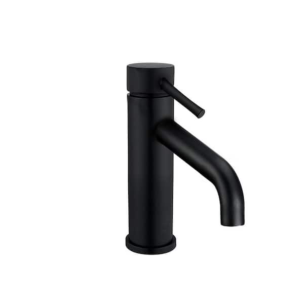 Single-Handle Single Hole Bathroom Faucet in Matte Black