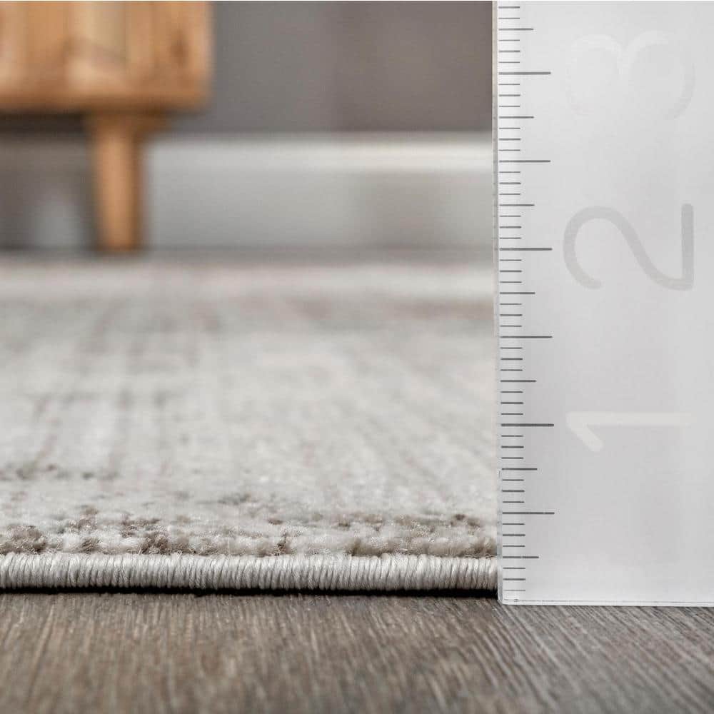 Light Brown Abstract Reversible Synthetic Area Rug
