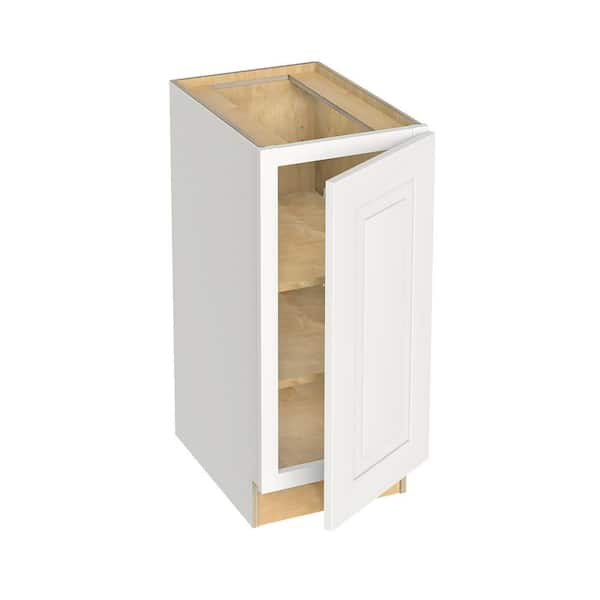 Home Decorators Collection Grayson 15 in. W x 21 in. D x 34.5 in. H Assembled Plywood Full Height Door Base Bath Cabinet in Pacific White RH