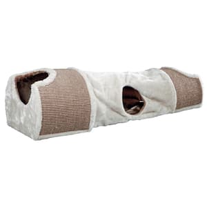 Cuddly Condos with Tunnel : Peek-a-Boo Holes : Sisal Scratching Surface : Light Brown
