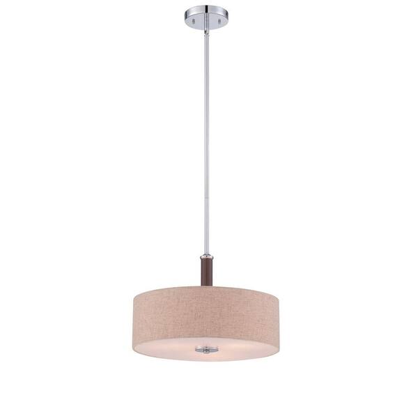 World Imports Jones Collection 3-Light Chrome Convertible Semi-Flush Mount Pendant