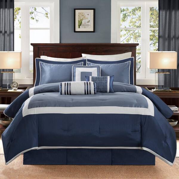 Navy and white 2024 comforter set queen