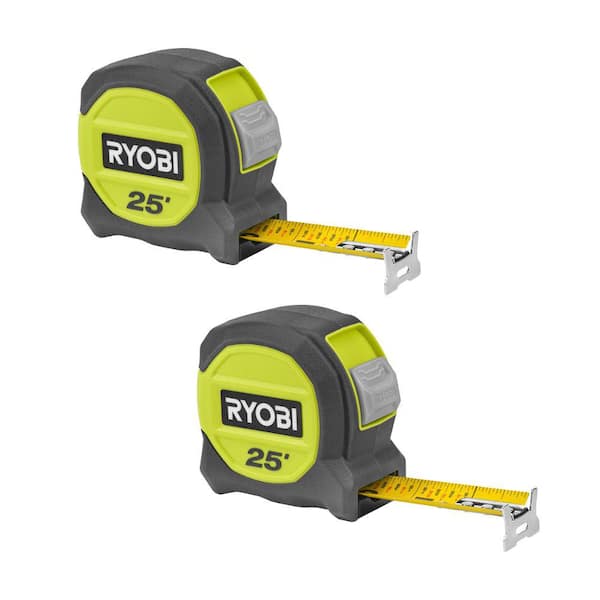 RYOBI 25 Ft. Compact Tape Measure 2-Pack