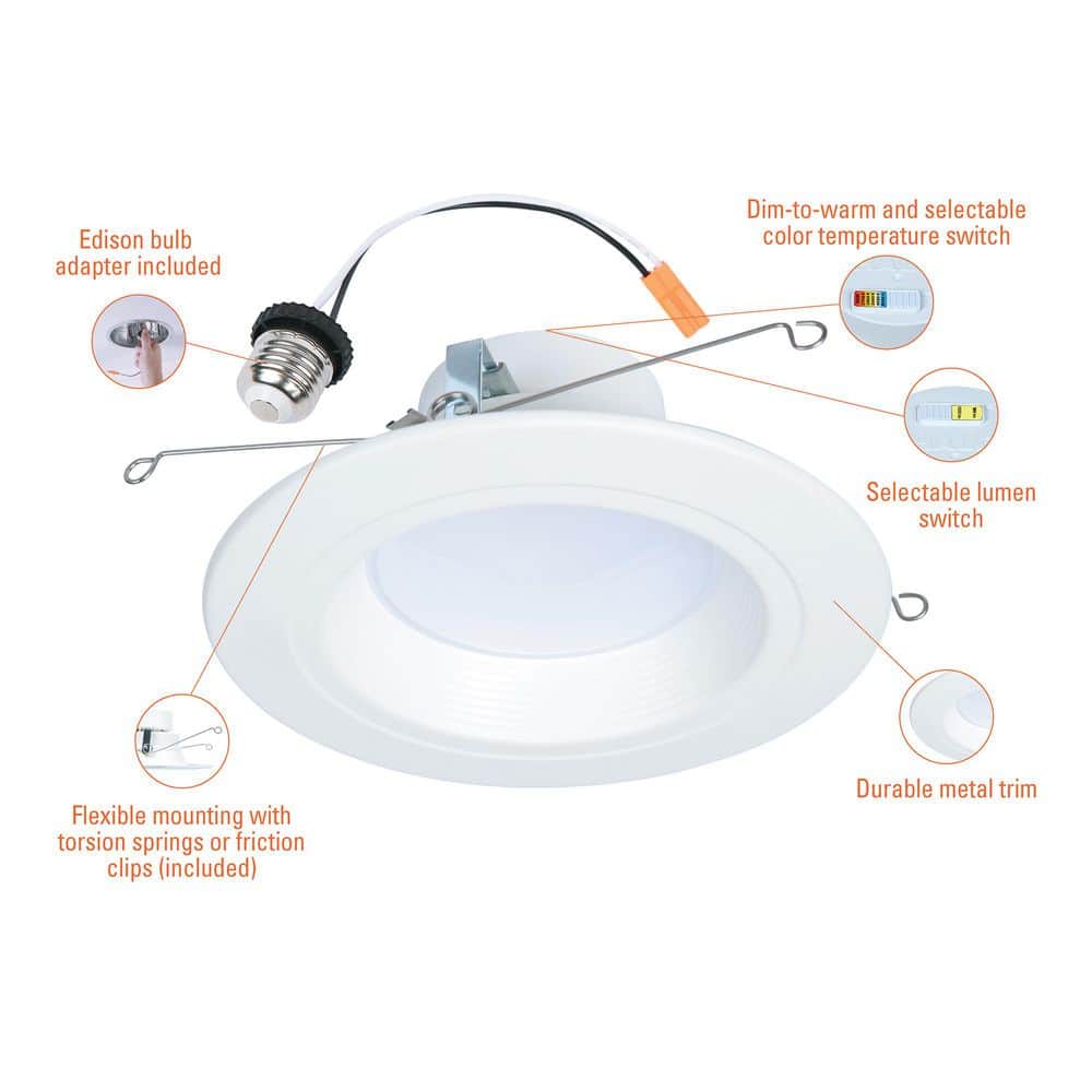 Halo 5/6 Inch White Aluminum LED Recessed Downlight