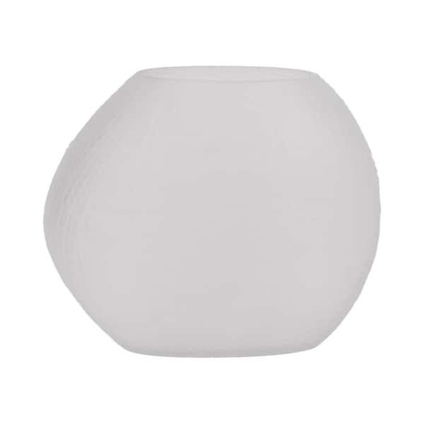 10 in. White Glass Textured Decorative Vase