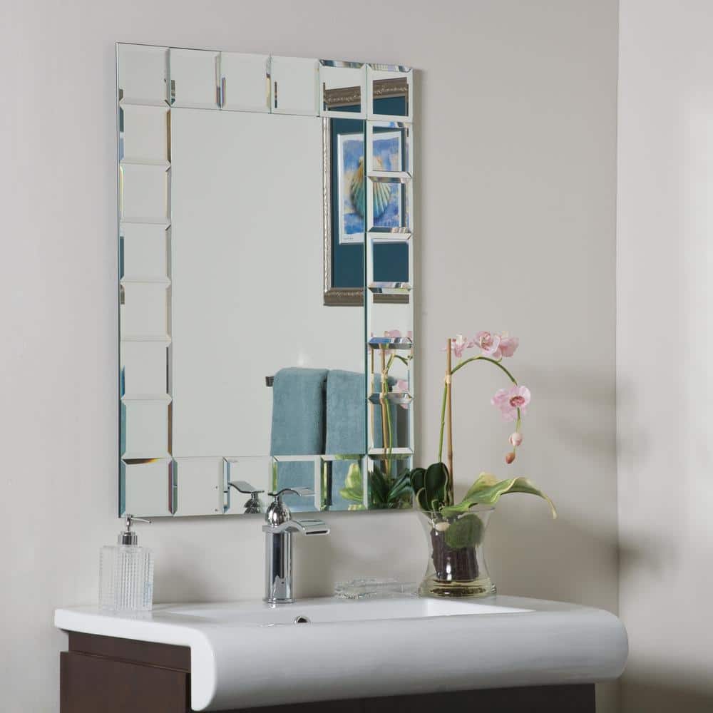 Decor Wonderland 32 in. W x 24 in. H Frameless Rectangular Beveled Edge ...