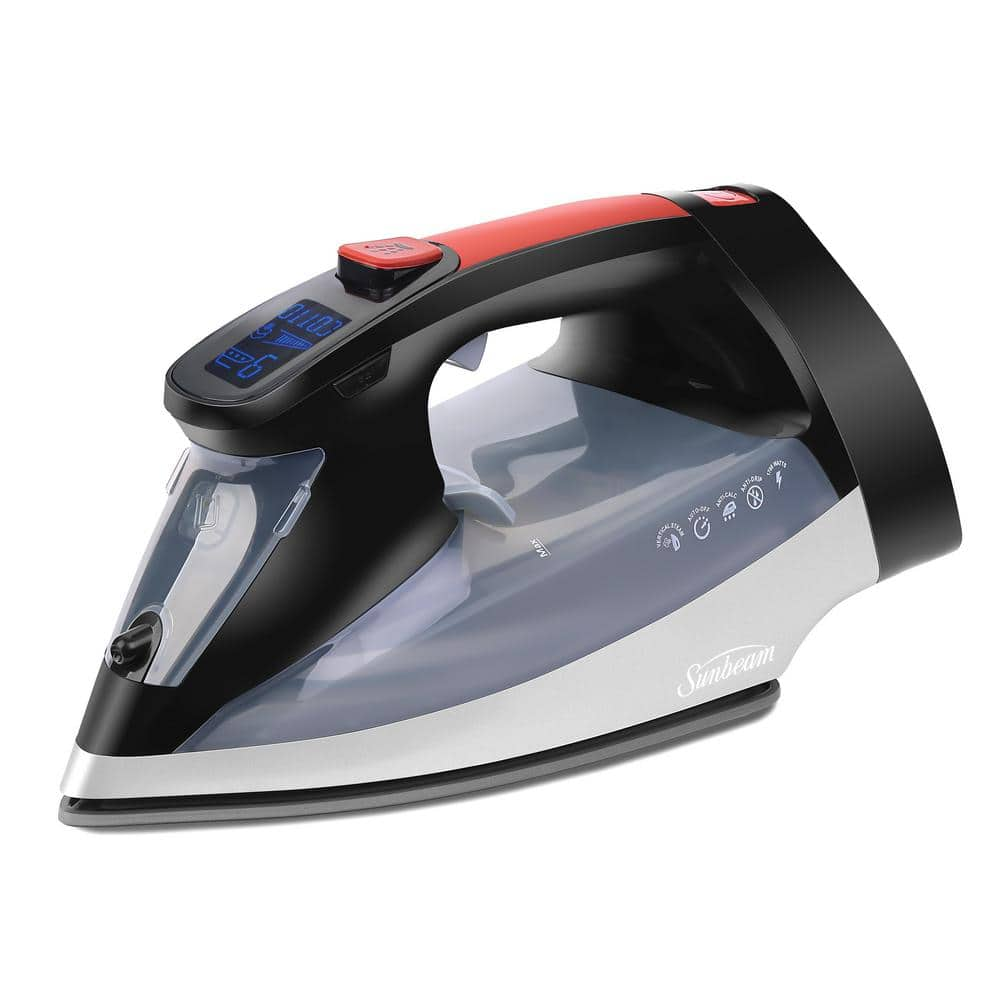 Sunbeam Professional 1700W Steam Iron with LCD Multi-Color Display and Retractable Cord